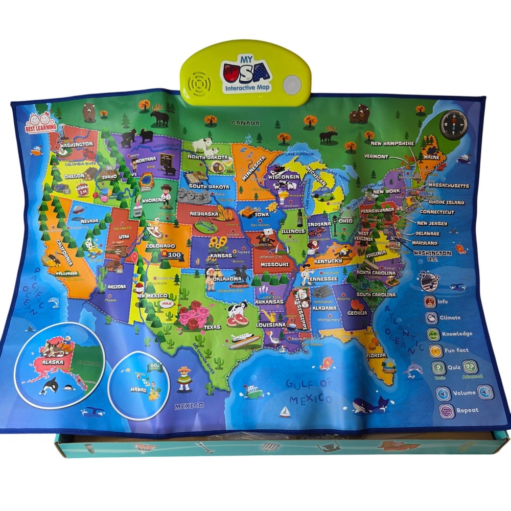 Best Learning My USA Interactive Map i-Poster Talking Educational Wall Toy 4227